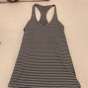 Black and white striped lulu tank!